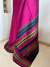 MRIGASYA – PURPLE MAGENTA KANJIVARAM SAREE WITH COLOURED AANCHAL