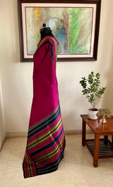 MRIGASYA – PURPLE MAGENTA KANJIVARAM SAREE WITH COLOURED AANCHAL