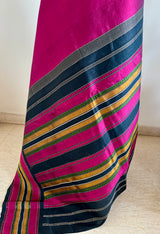 MRIGASYA – PURPLE MAGENTA KANJIVARAM SAREE WITH COLOURED AANCHAL