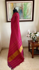 MOULISHA – MAGENTA ZARI CHECKS KANJIVARAM WITH PURPLE HIGHLIGHT