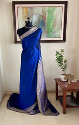 HEMANI- KANJIVARAM SILK IN DEEP BLUE WITH ANTIQUE ZARI