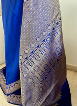 HEMANI- KANJIVARAM SILK IN DEEP BLUE WITH ANTIQUE ZARI