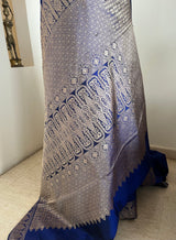 HEMANI- KANJIVARAM SILK IN DEEP BLUE WITH ANTIQUE ZARI