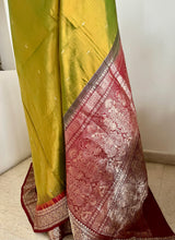 KANI – MEHENDI GREEN KANJIVARAM WITH MAROON ZARI GRANDEUR