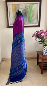 AAYRA – MAGENTA KANJIVARAM SILK WITH BOOTIS AND RICH AANCHAL