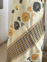 RENEE - CREAM ASSAM SILK SAREE FLORAL BOOTIS STAR MOTIFS