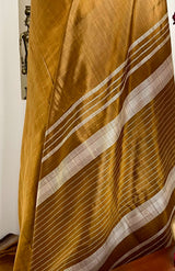 VASANTIKA - OCHRE SILK SAREE WITH PHODA TECHNIQUE WORK