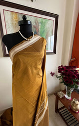 VASANTIKA - OCHRE SILK SAREE WITH PHODA TECHNIQUE WORK