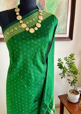 HANSIKA – GREEN PATOLA SAREE WITH DIAMOND AND ZARI MOTIFS