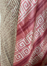 ROMINA- CONTEMPORARY OFFWHITE TUSSAR SILK WITH BROWN PRINTS