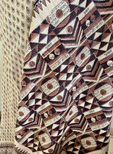 IRAAYA- UNIQUE BEIGE TUSSAR SILK WITH DROPLET AND SCRIPT MOTIFS