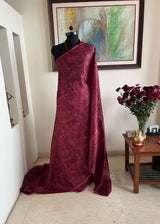 MIRAYA- LIGHTWEIGHT PINK FLORAL PRINT SILK SAREE WITH ELEGANCE