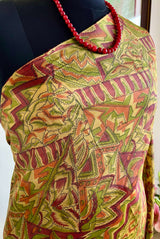 TABITHA- LIGHTWEIGHT PRINTED SILK SAREE WITH ABSTRACT MAROON AND RUST