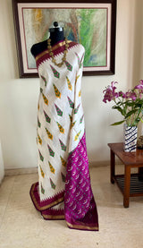 SHIVANSHA - IKKAT WITH LEAF MOTIFS
