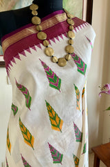 SHIVANSHA - IKKAT WITH LEAF MOTIFS