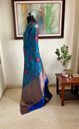 PUSHPABALI – KATAN BANARASI WITH ZARI AND COLOURED FLORAL MOTIFS