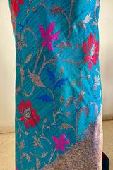 PUSHPABALI – KATAN BANARASI WITH ZARI AND COLOURED FLORAL MOTIFS
