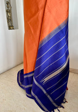 SATHVIKA – RUST BROWN KANJIVARAM WITH SILVER RUDRAKSHA AND TEMPLE AANCHAL