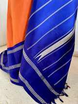 SATHVIKA – RUST BROWN KANJIVARAM WITH SILVER RUDRAKSHA AND TEMPLE AANCHAL