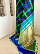 NEELVANYA- KANJIVARAM SILK SAREE WITH LARGE CHECKS AND ZARI