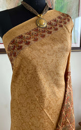 REYONA- ELEGANT BEIGE SILK SAREE WITH UNIQUE MOTIFS