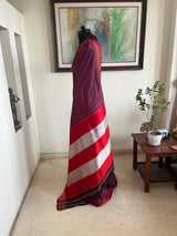 PRAYU – MAROON ILKAL COTTON CHECKS WITH TOPI TENI