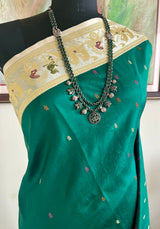 YASMEEN - GREEN BANARASI SILK SAREE WITH ROYAL TALES