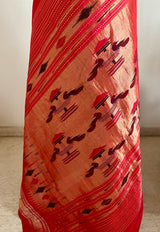 SUHRITA - RARE RED PAITHANI WITH NARALI BORDER AND MOR KUNDA