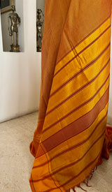 PADMALA – 9 YARDS MADISAR KATTAM KANJIVARAM IN MUSTARD AND BLACK