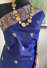 RONIKA – REGAL NAVY SWARNACHARI WITH ZARI PEACOCK MOTIFS