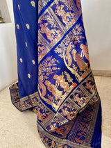 RONIKA – REGAL NAVY SWARNACHARI WITH ZARI PEACOCK MOTIFS