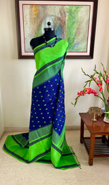 RAMANI - BLUE KORVAI KANJI WITH BORDER CHECKS