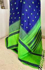 RAMANI - BLUE KORVAI KANJI WITH BORDER CHECKS