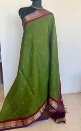DIVIJA-TIMELESS CHARM, MEHENDI GREEN KANCHIPURAM COTTON SAREE