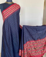 NIDHISHA- TIMELESS BLACK IKKAT SILK, ZARI BORDERS, CURVILINEAR ELEGANCE, STATEMENT SAREE