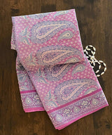 IYA- A LAVENDER CREPE SILK WITH SILK THREAD WEAVE AND AANCHAL IN BEIGE AND GREY