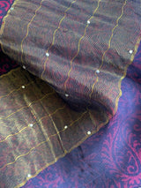 PRACHI- A PRINTED PURE GEORGETTE IN MAUVE AND PURPLE WITH SEQUIN WORK