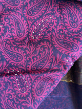 PRACHI- A PRINTED PURE GEORGETTE IN MAUVE AND PURPLE WITH SEQUIN WORK