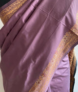 AABHA- PURPLISH ONION PINK WITH A FULLY WOVEN MULTICOLORED BORDER AND AANCHAL