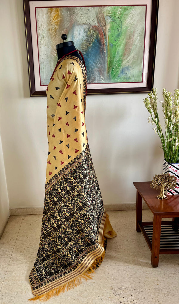HIMADRI- UNIQUE ASSAMESE SILK WITH JAAPI, RHINO AND PEACOCK MOTIFS