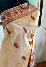 SHONAYA-LIGHTWEIGHT BALUCHARI SAREE WOVEN WITH HORSES, DANCERS, AND LEGENDS