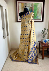 BANHI - ASSAM SILK WITH FLORAL AND CHEVRON MOTIFS