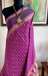 JEEVIKA-HAZAAR BOOTA SILK COTTON KANCHIPURAM IN MAGENTA PURPLE