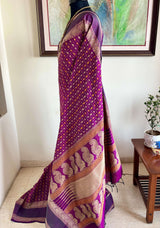 JEEVIKA-HAZAAR BOOTA SILK COTTON KANCHIPURAM IN MAGENTA PURPLE