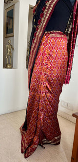 PADMAA- BLACK AND MAROON PATLI POCHAMPALLY WITH ZARI BORDER