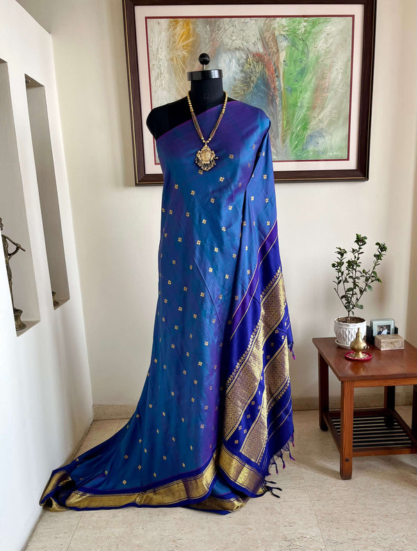 PAAVANA- VINTAGE KORVAI KANJIVARAM SAREE IN PEACOCK COLOR