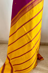 PRABHIKA – MAGENTA KORVAI KANJIVARAM WITH MUSTARD RUDRAKSHA BORDER