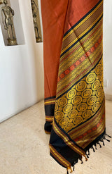 SAMINA - COFFEE BROWN KANJIVARAM SILK SAREE WITH PEACOCK MOTIFS
