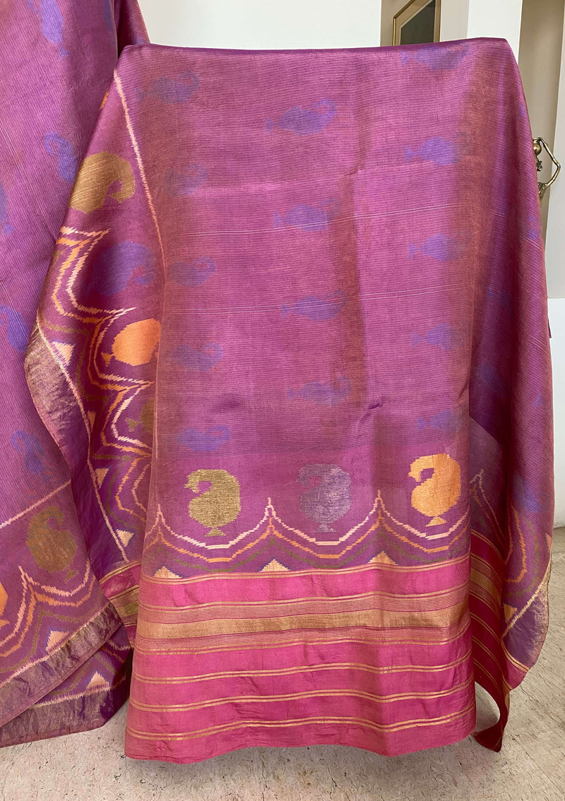 GARGIKA- PURE ZARI SPLENDOR, ONION PINK RAJKOT PATOLA SAREE