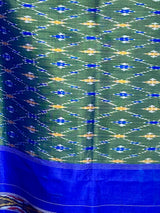 POORVI- ENCHANTING GREEN POCHAMPALLY SILK, STUNNING DIAMOND IKKAT MOTIFS